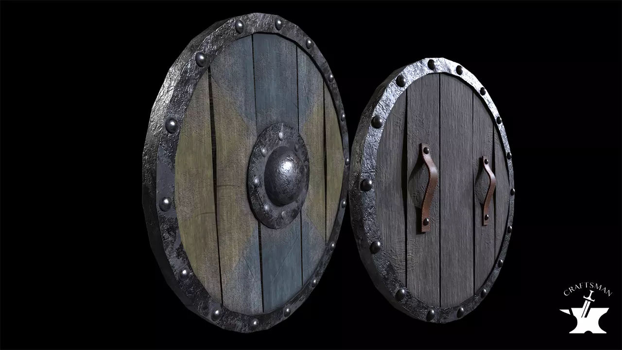 Medieval Shield Low-poly 3D model_0