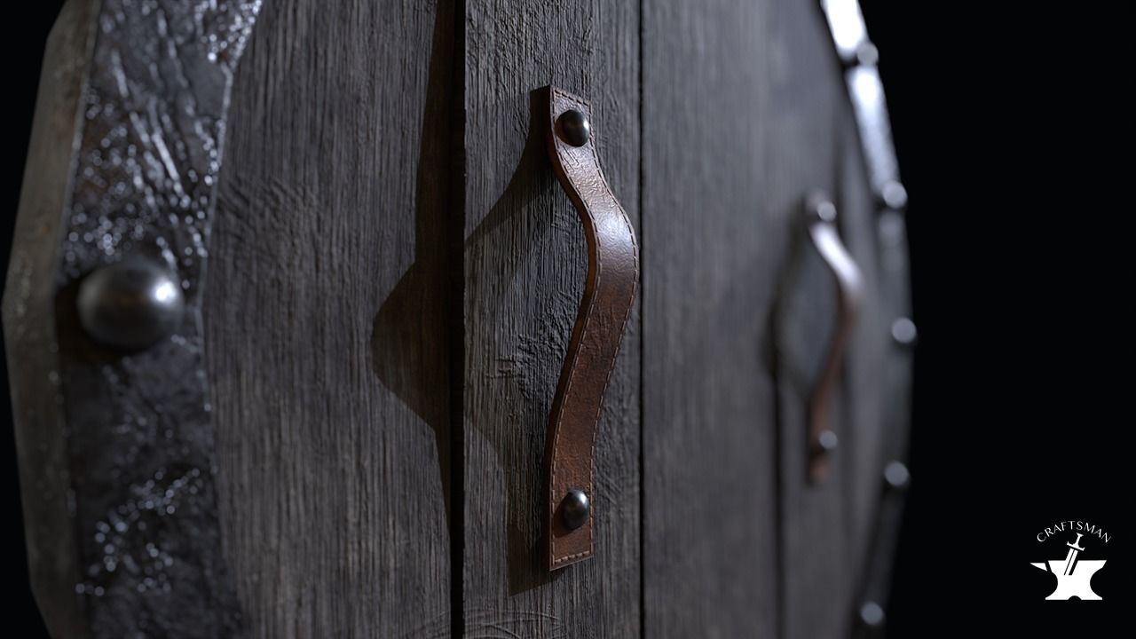 Medieval Shield Low-poly 3D model_4