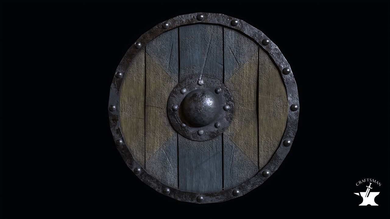 Medieval Shield Low-poly 3D model_1
