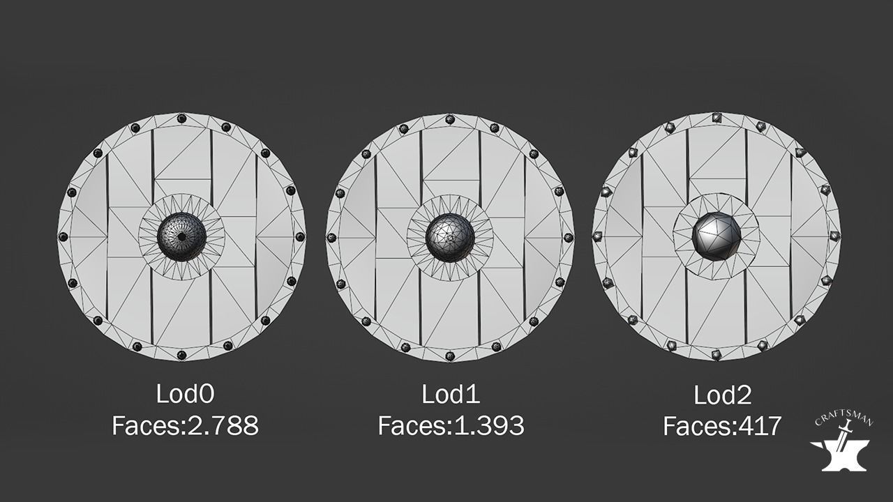 Medieval Shield Low-poly 3D model_6