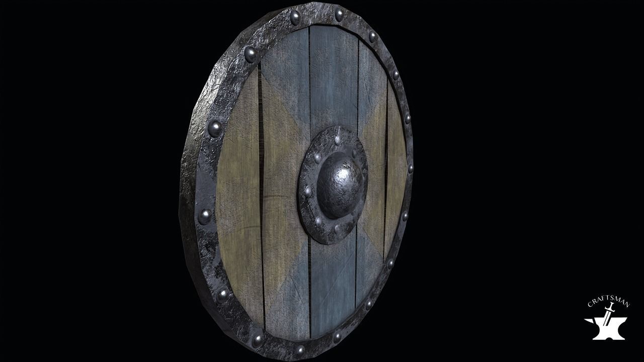 Medieval Shield Low-poly 3D model_5