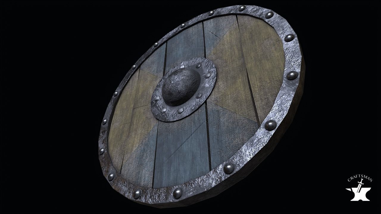 Medieval Shield Low-poly 3D model_2