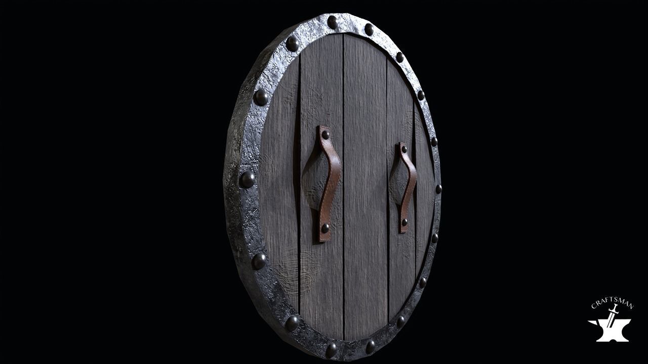 Medieval Shield Low-poly 3D model_3