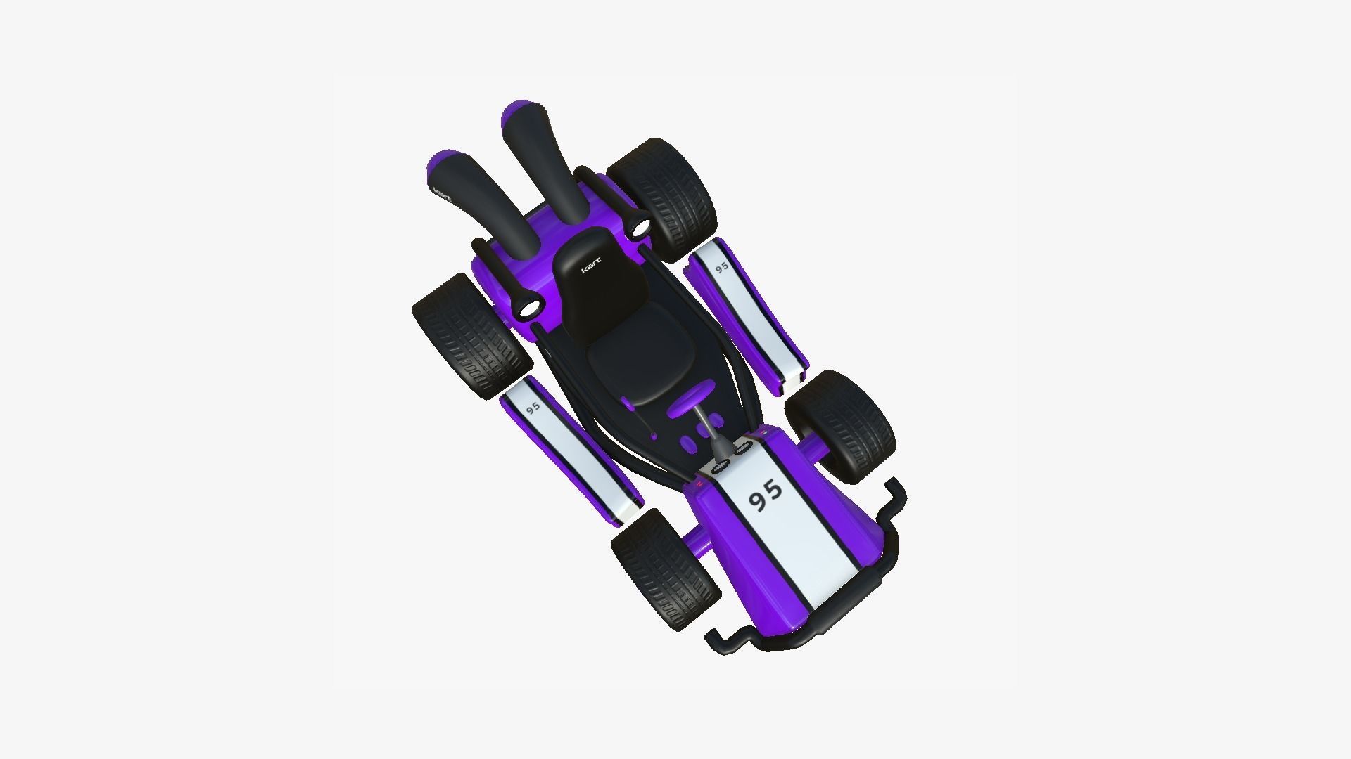 Cartoon Kart I04 Purple - Vehicle Racing Design Low-poly 3D model_1