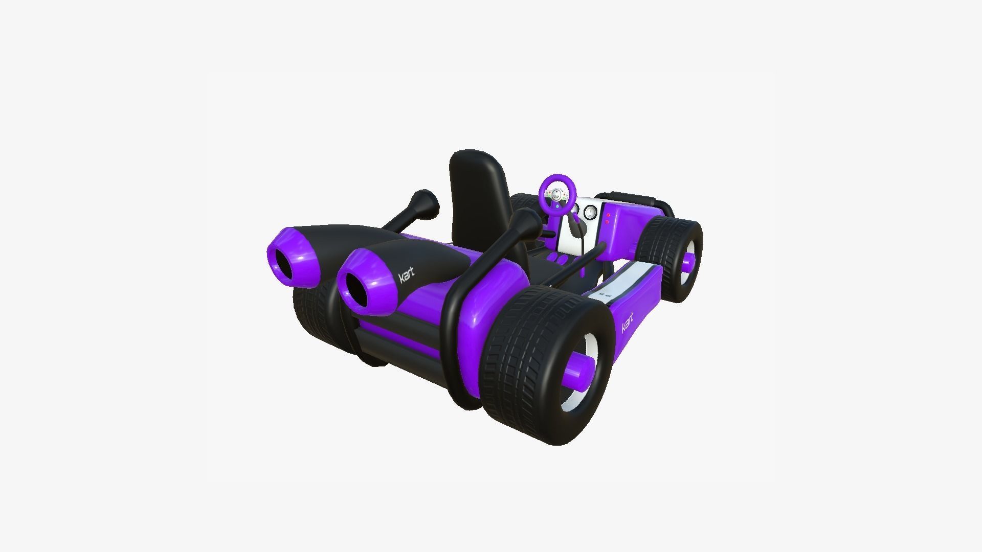 Cartoon Kart I04 Purple - Vehicle Racing Design Low-poly 3D model_2