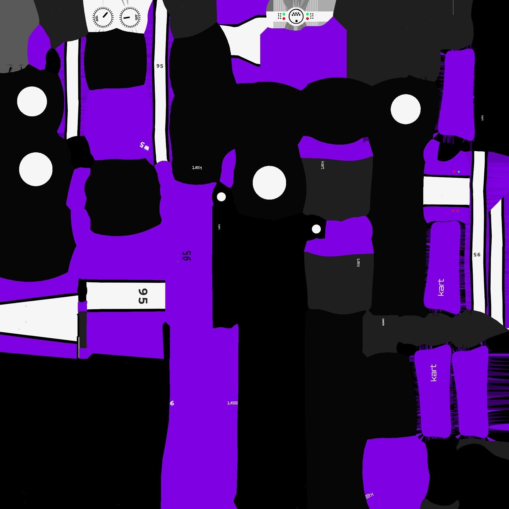 Cartoon Kart I04 Purple - Vehicle Racing Design Low-poly 3D model_24