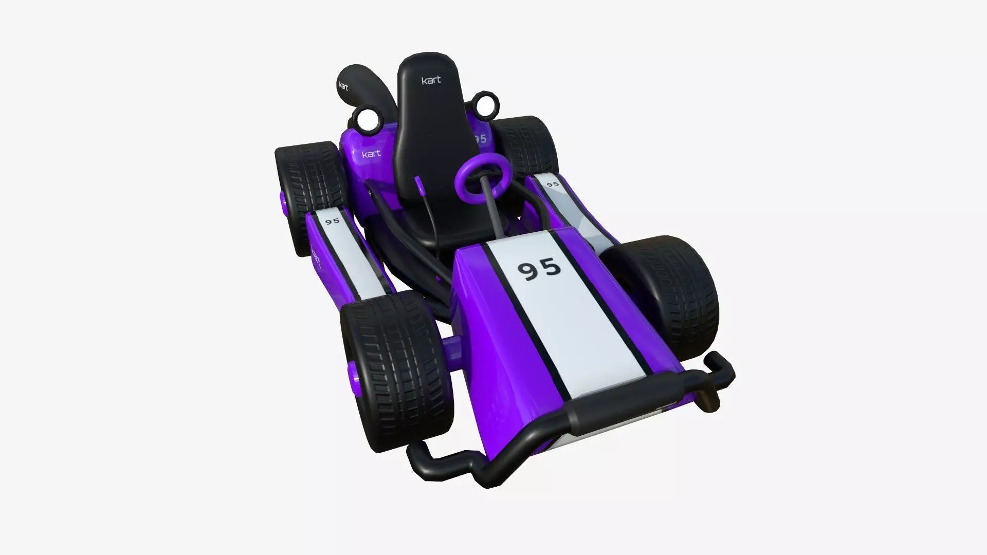 Cartoon Kart I04 Purple - Vehicle Racing Design Low-poly 3D model_0