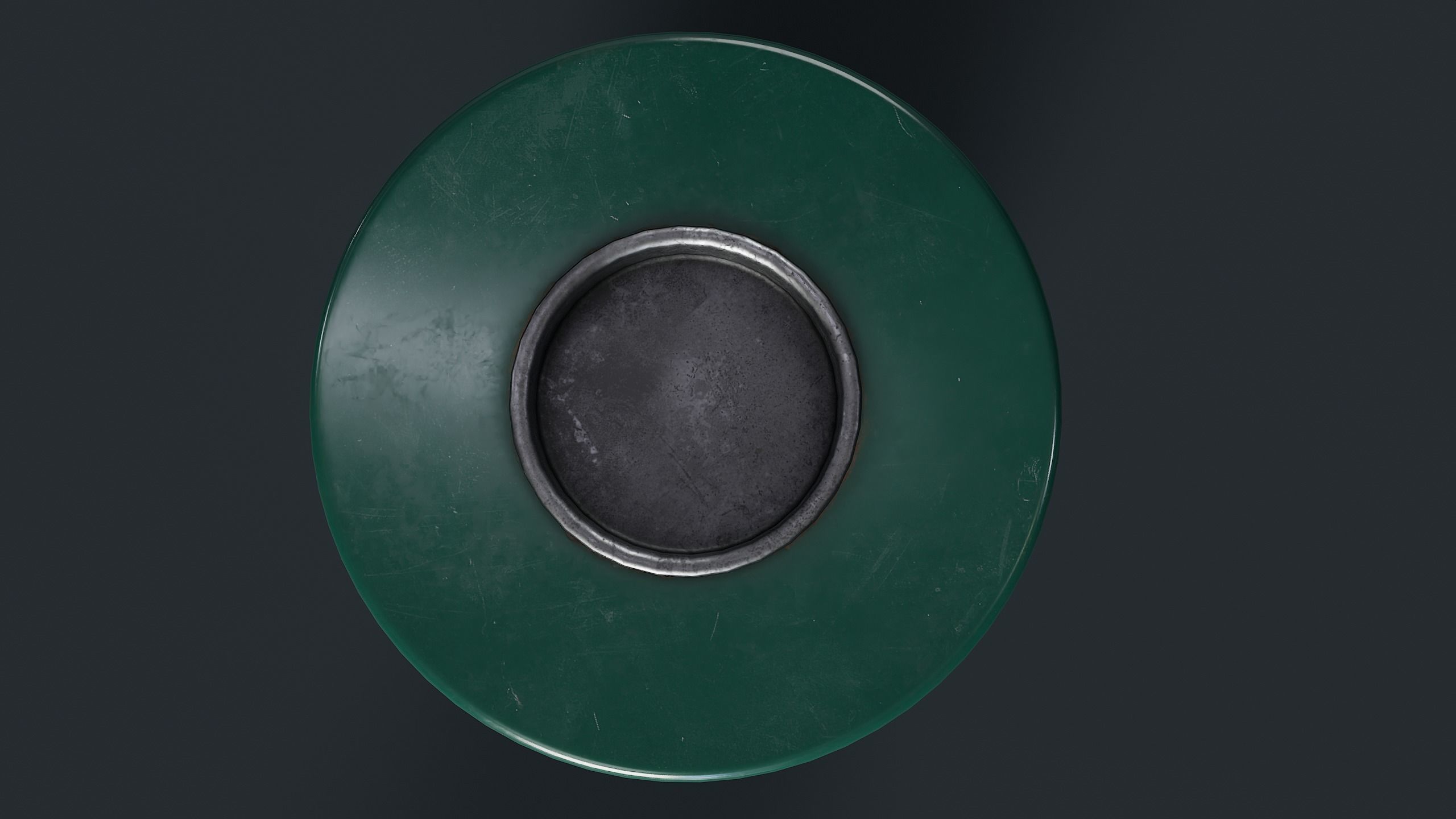 Street Trash Can 1 PBR Game Ready Low-poly 3D model_10