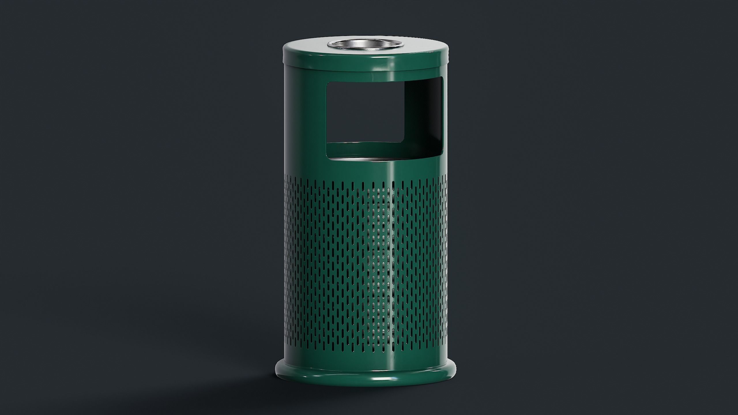 Street Trash Can 1 PBR Game Ready Low-poly 3D model_15