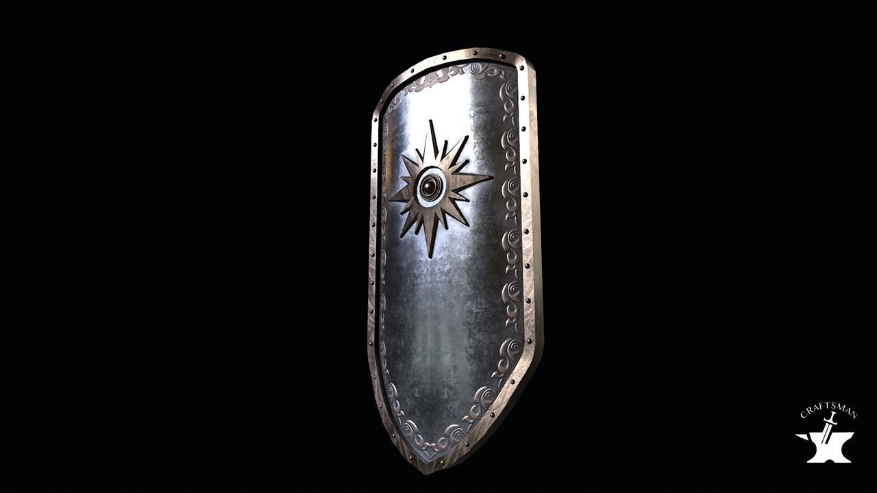 Medieval Shield Low-poly 3D model_1