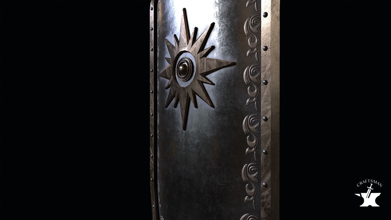 Medieval Shield Low-poly 3D model_3