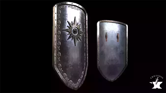Medieval Shield Low-poly 3D model