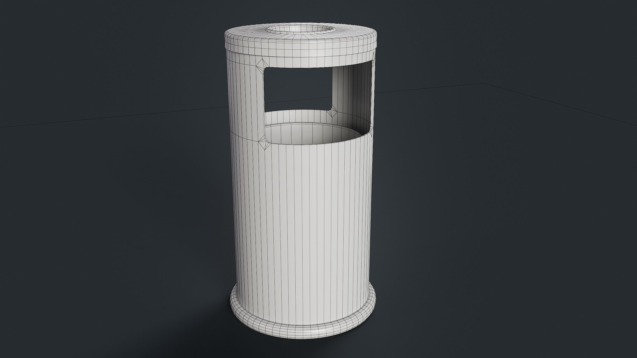 Street Trash Can 2 PBR Game Ready Low-poly 3D model_18
