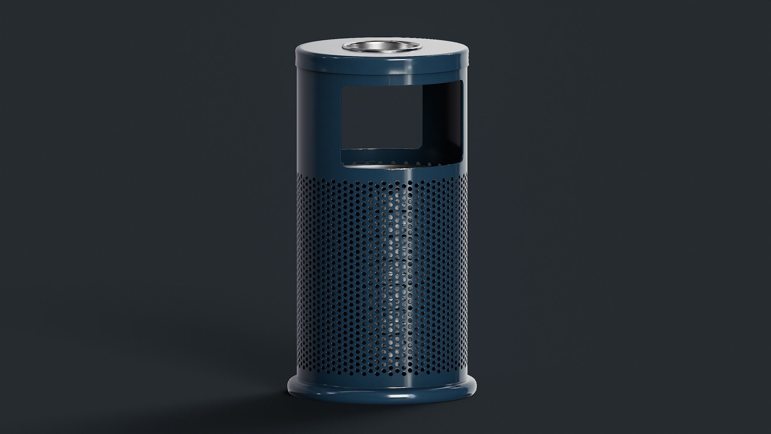 Street Trash Can 2 PBR Game Ready Low-poly 3D model_15