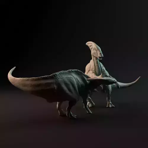 Charonosaurus fight 1-35 scale pre-supported dinosaur 3D print model