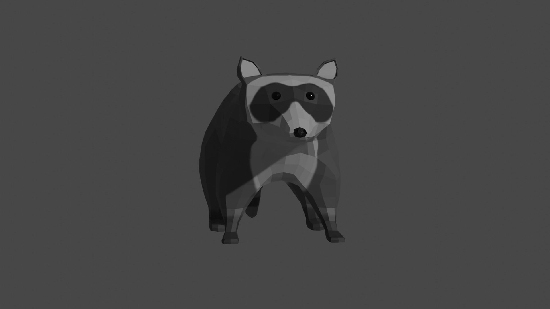 LowPoly Raccoon Low-poly 3D model_9