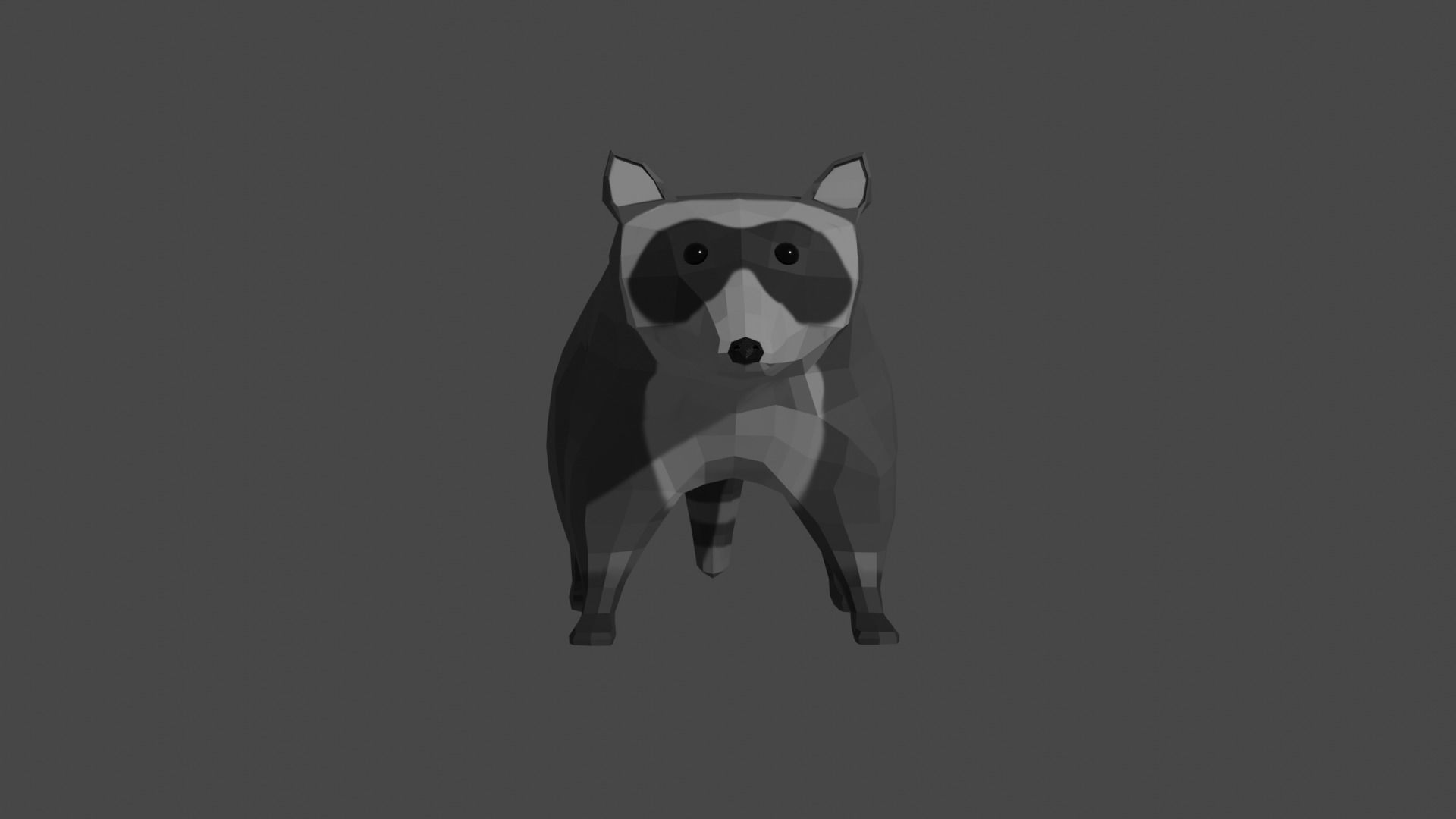 LowPoly Raccoon Low-poly 3D model_8