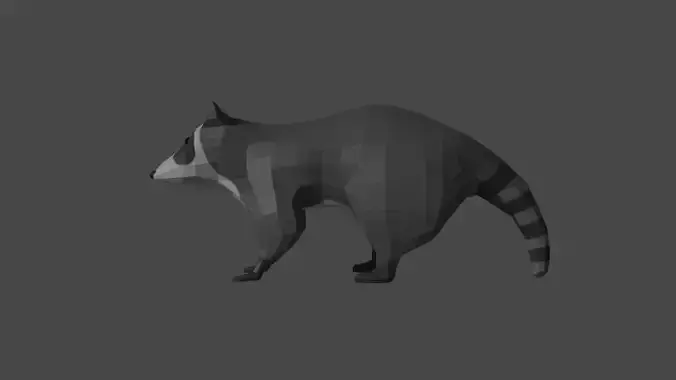 LowPoly Raccoon Low-poly 3D model