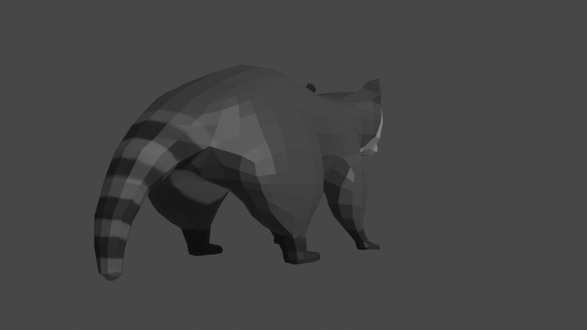 LowPoly Raccoon Low-poly 3D model_17