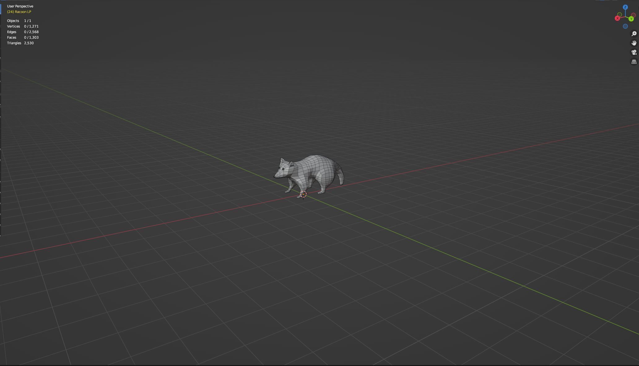 LowPoly Raccoon Low-poly 3D model_3