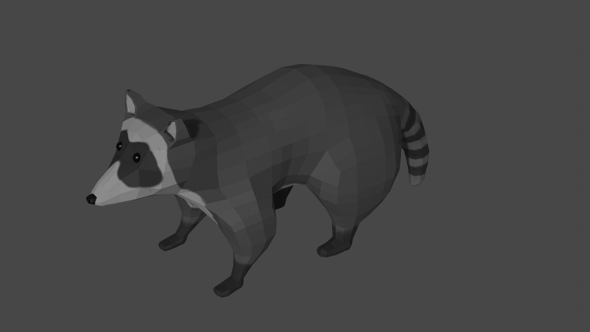 LowPoly Raccoon Low-poly 3D model_6