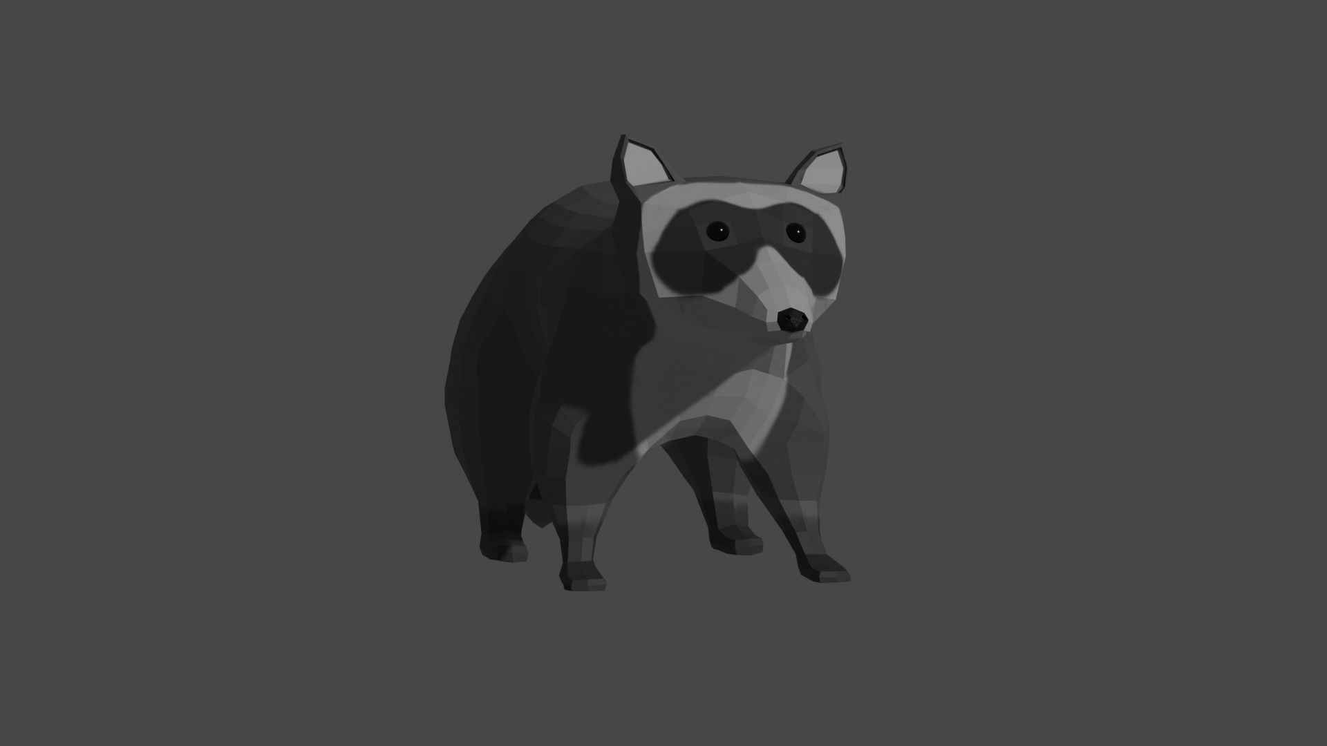 LowPoly Raccoon Low-poly 3D model_10