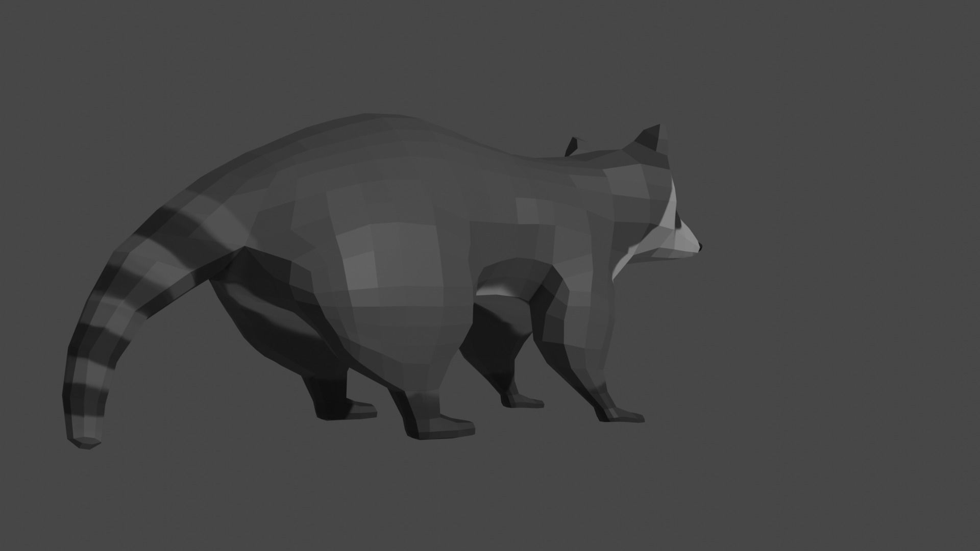 LowPoly Raccoon Low-poly 3D model_16
