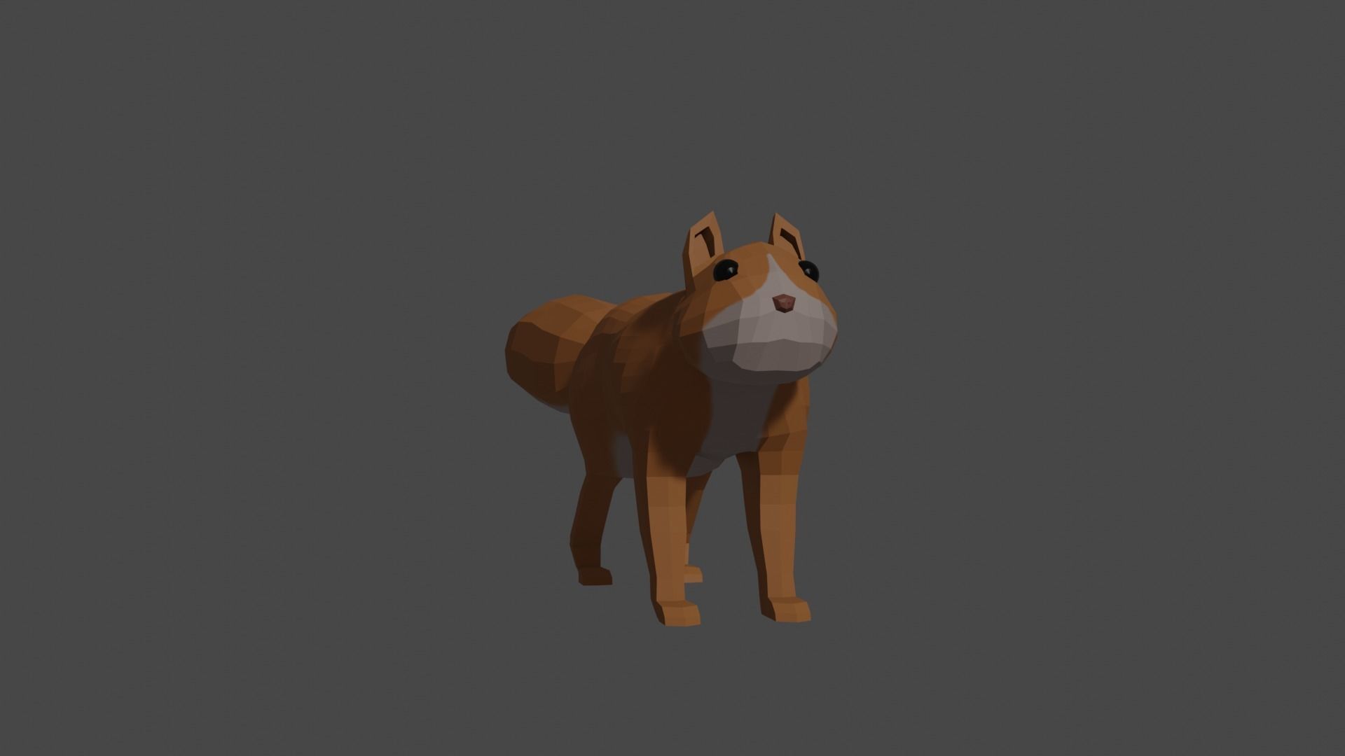 LowPoly Squirrel fox Low-poly 3D model_10