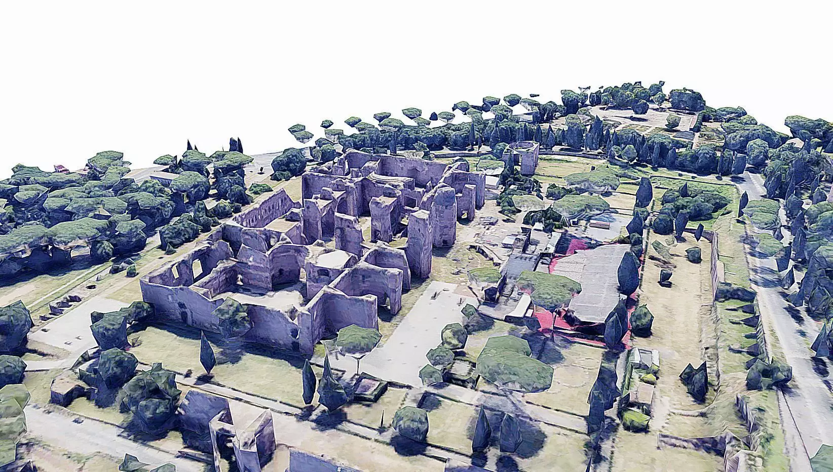 Baths of Caracalla Low-poly 3D model_0