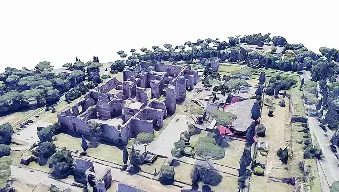 Baths of Caracalla Low-poly 3D model Baths of Caracalla Low-poly 3D model