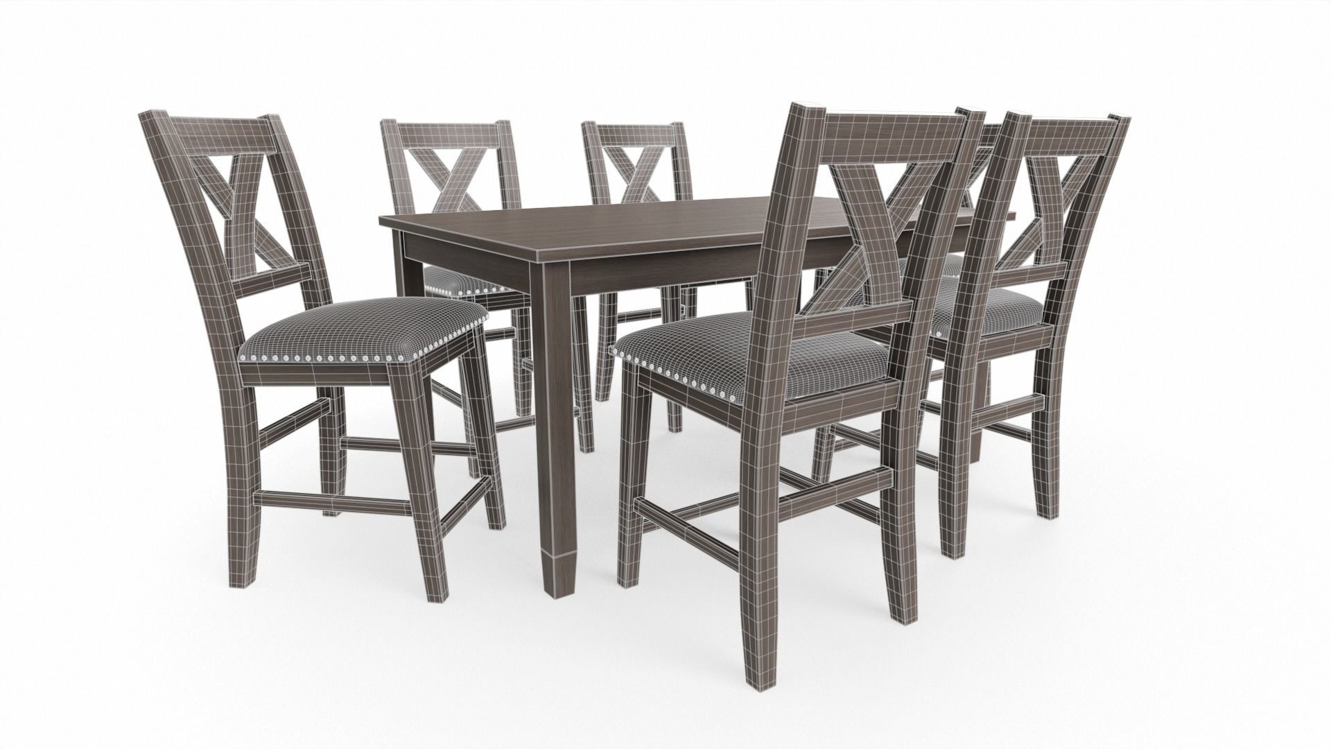 Dining Room Low-poly 3D model_4