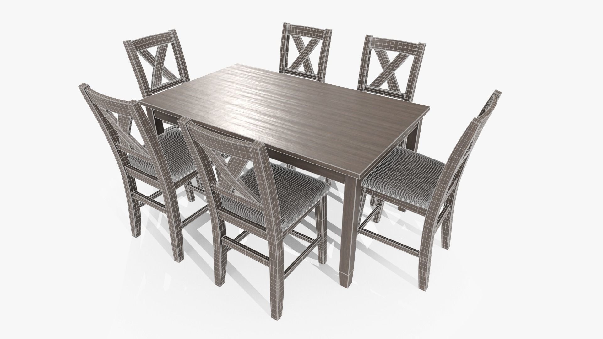 Dining Room Low-poly 3D model_5
