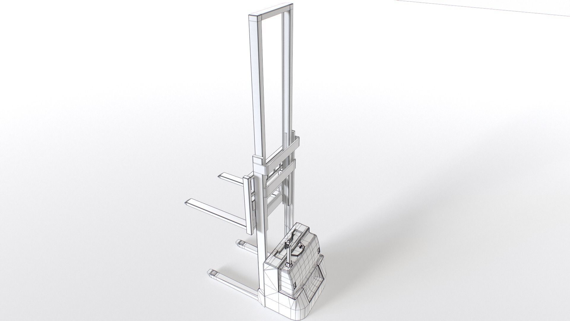 Forklift truck Low-poly 3D model_8