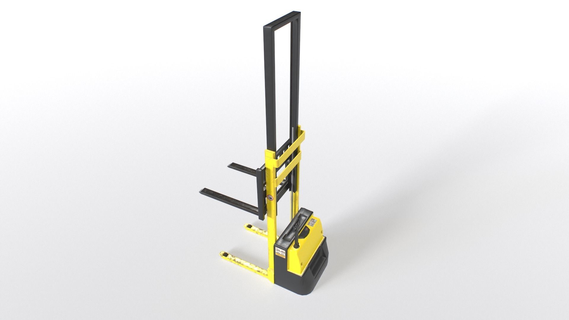 Forklift truck Low-poly 3D model_5