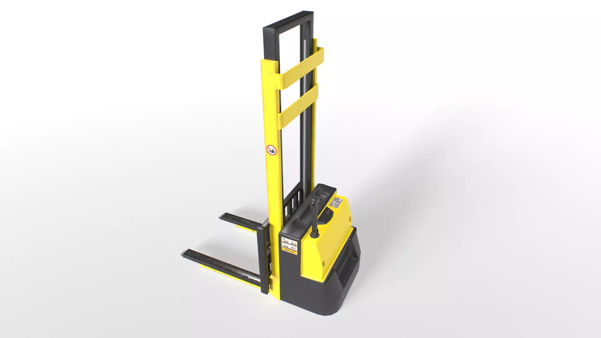 Forklift truck Low-poly 3D model_0
