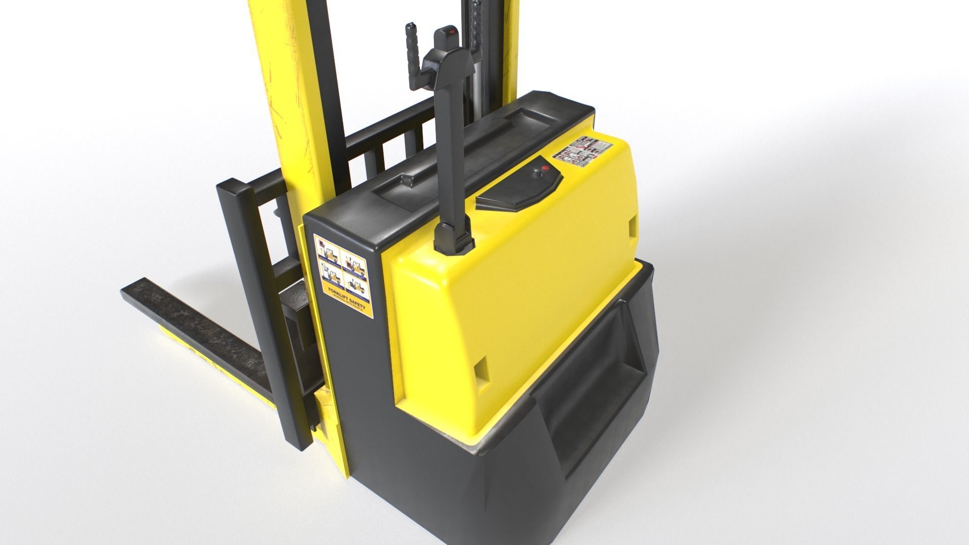 Forklift truck Low-poly 3D model_2