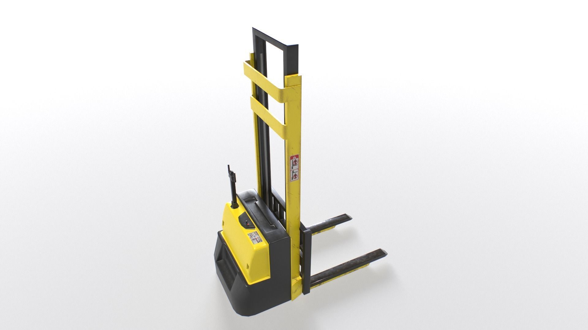 Forklift truck Low-poly 3D model_1