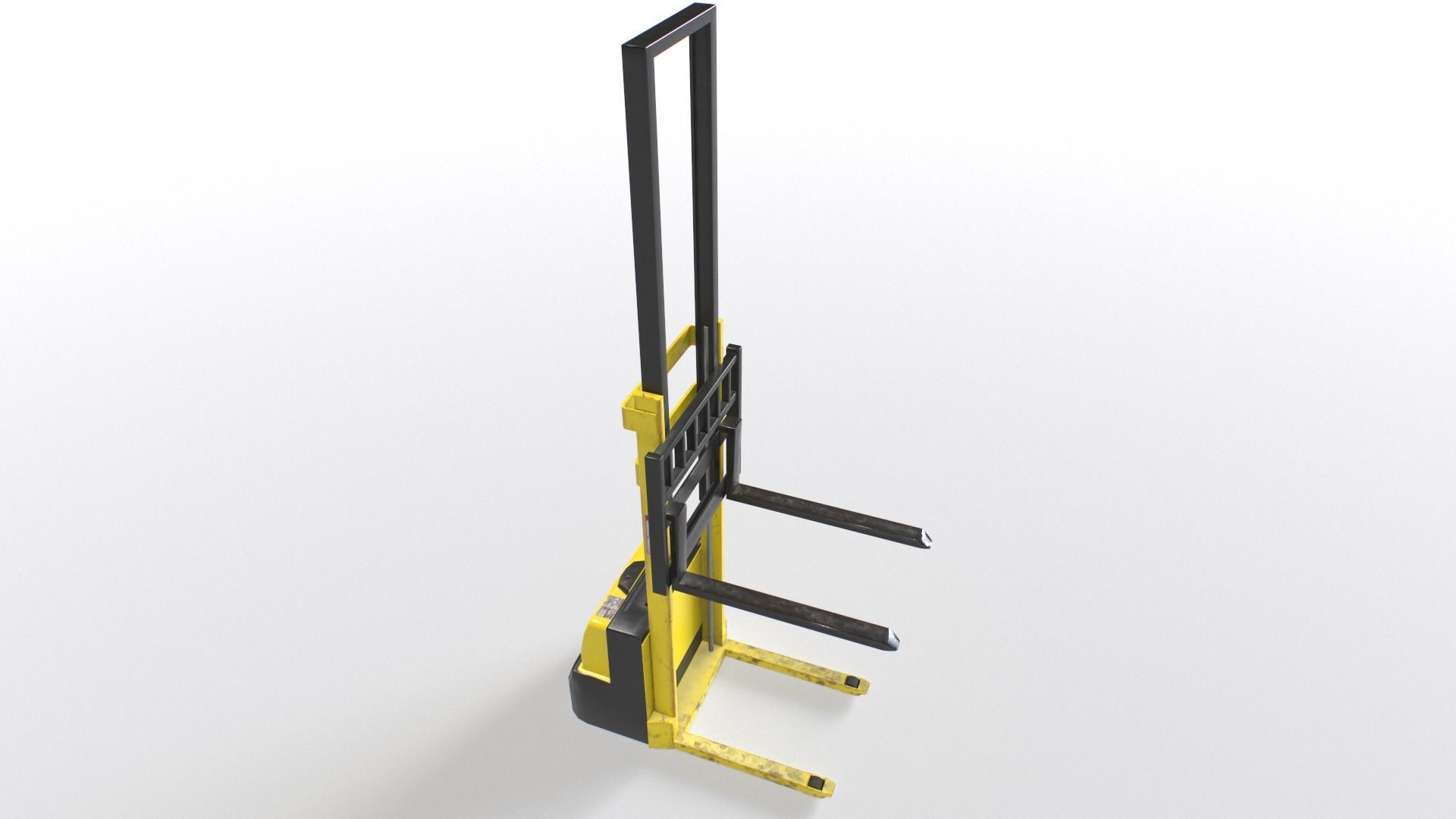 Forklift truck Low-poly 3D model_6