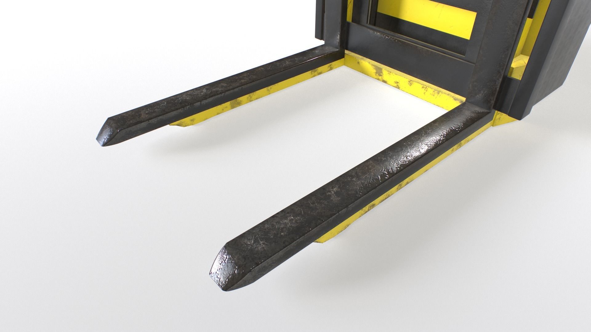 Forklift truck Low-poly 3D model_4