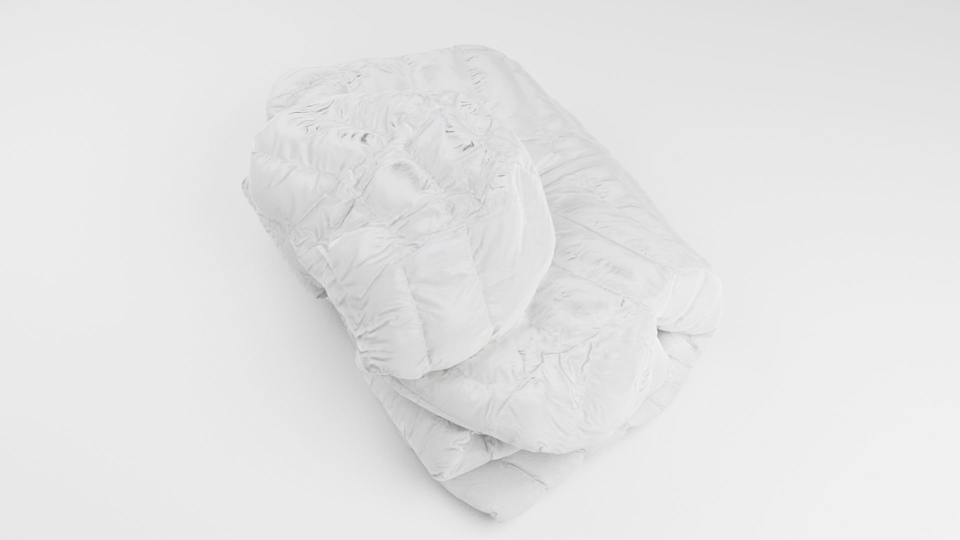 Womens folded white down jacket coat clothing winter wardrobe 3D model_2