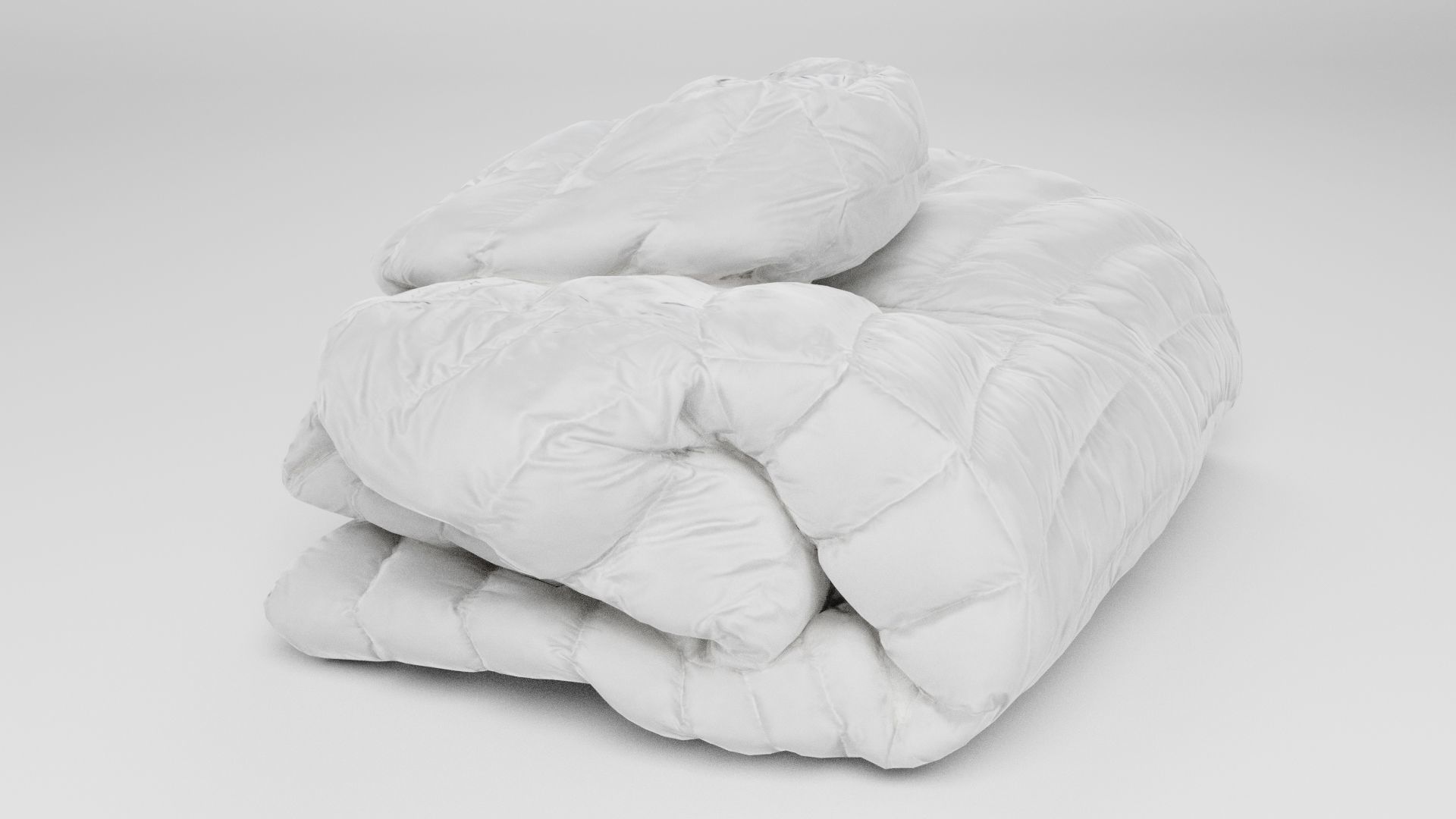 Womens folded white down jacket coat clothing winter wardrobe 3D model_3