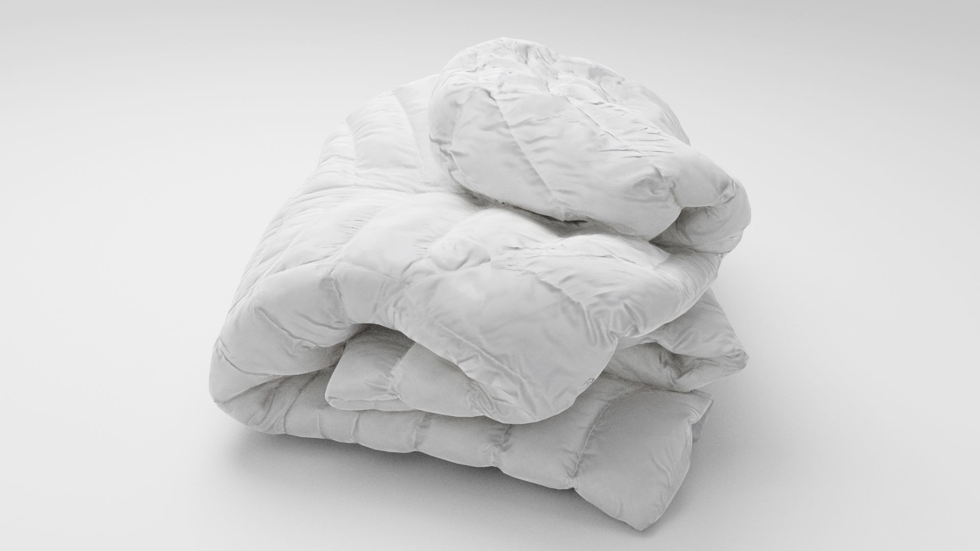 Womens folded white down jacket coat clothing winter wardrobe 3D model_1