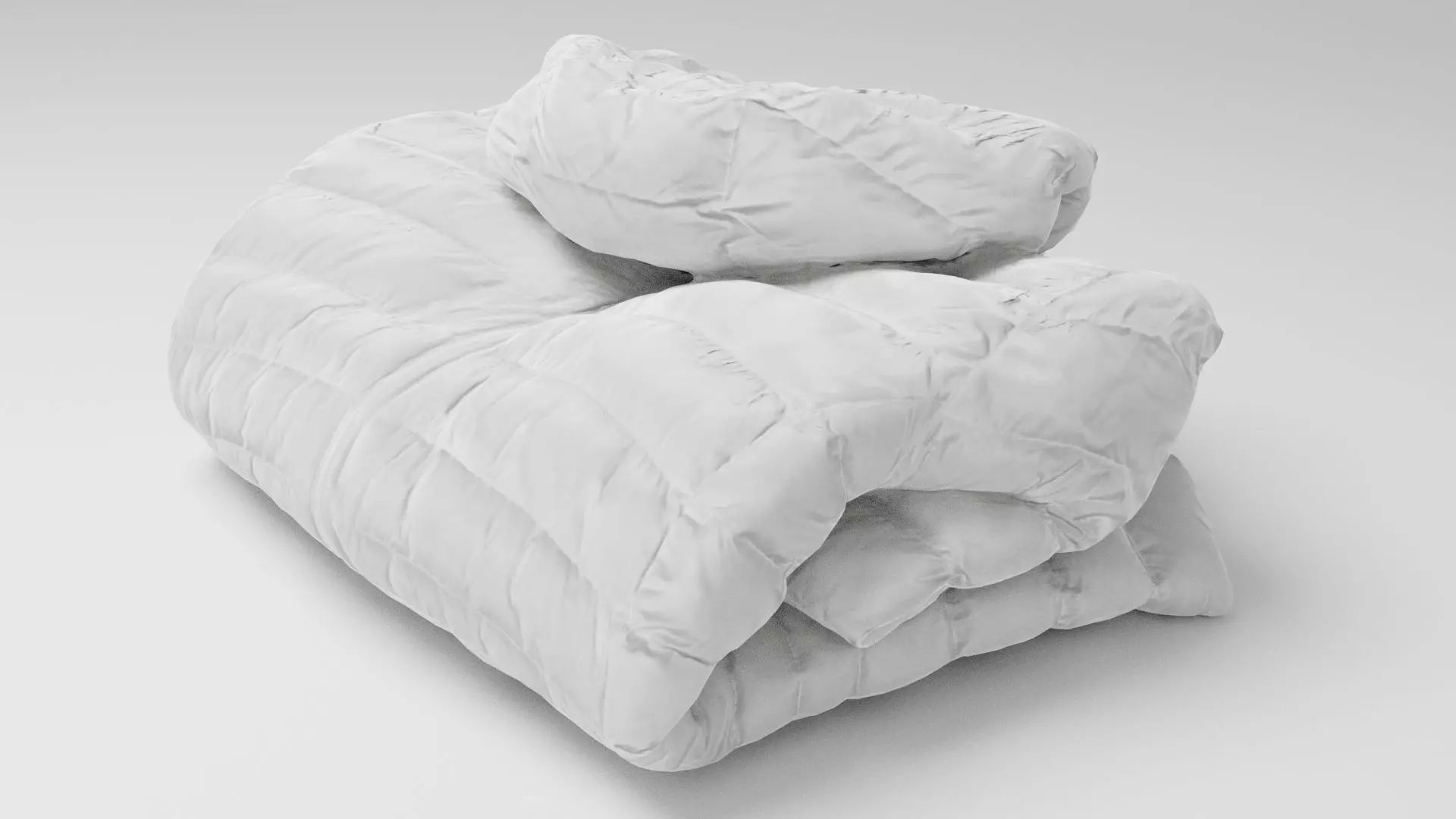 Womens folded white down jacket coat clothing winter wardrobe 3D model_0