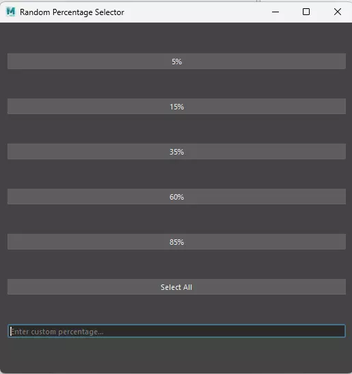 Maya python Random Percentage Selector Script Free 3D model_0