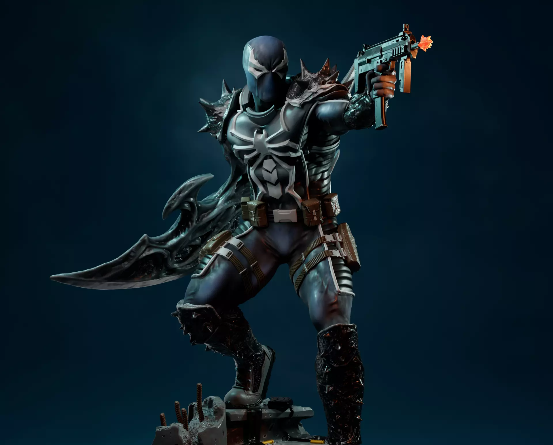 Agent venom statue 3D print model_0