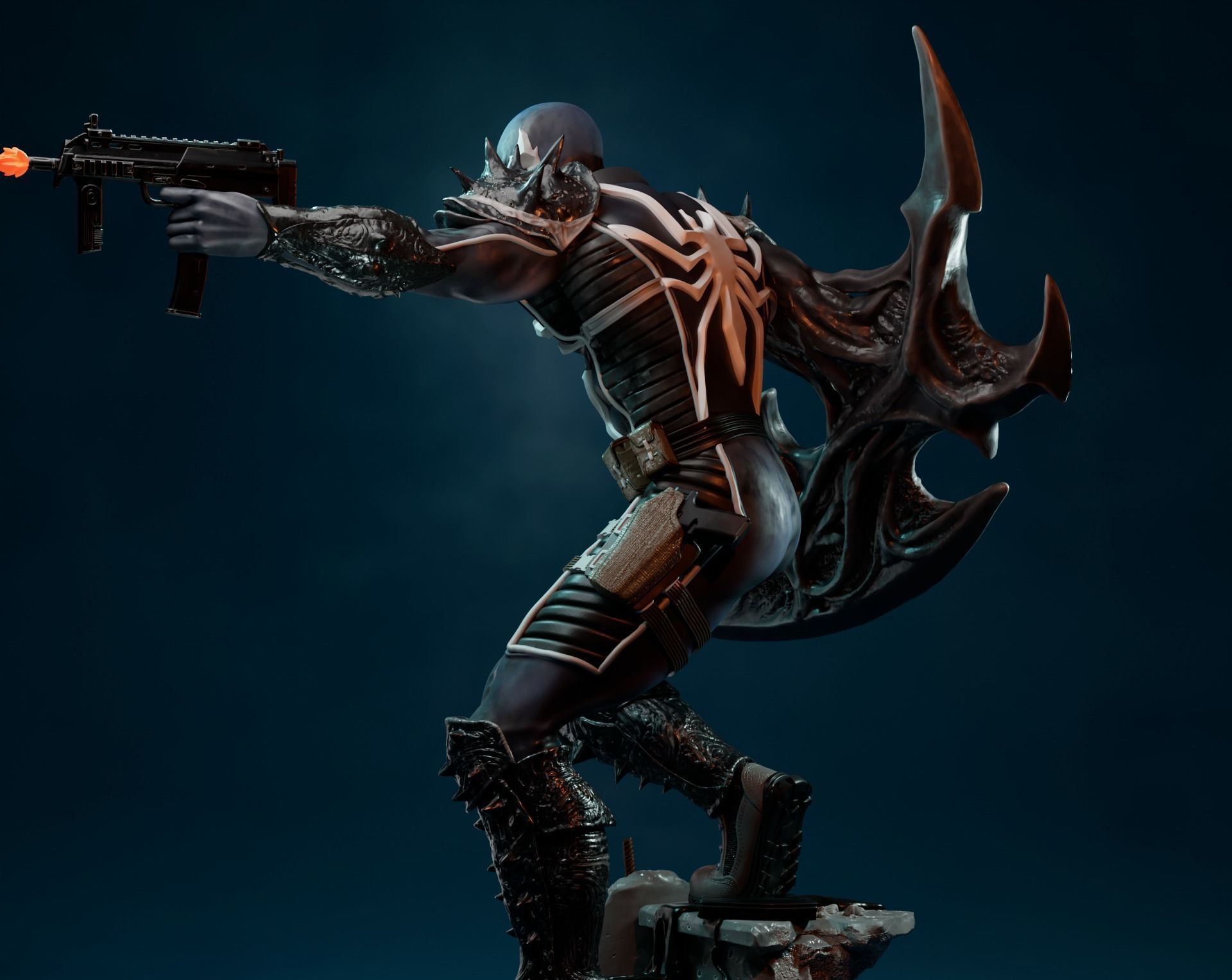 Agent venom statue 3D print model_3