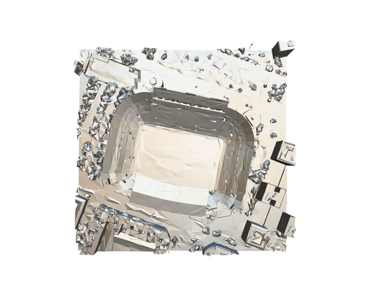 Mestalla stadium - Valencia c f Low-poly 3D model_8