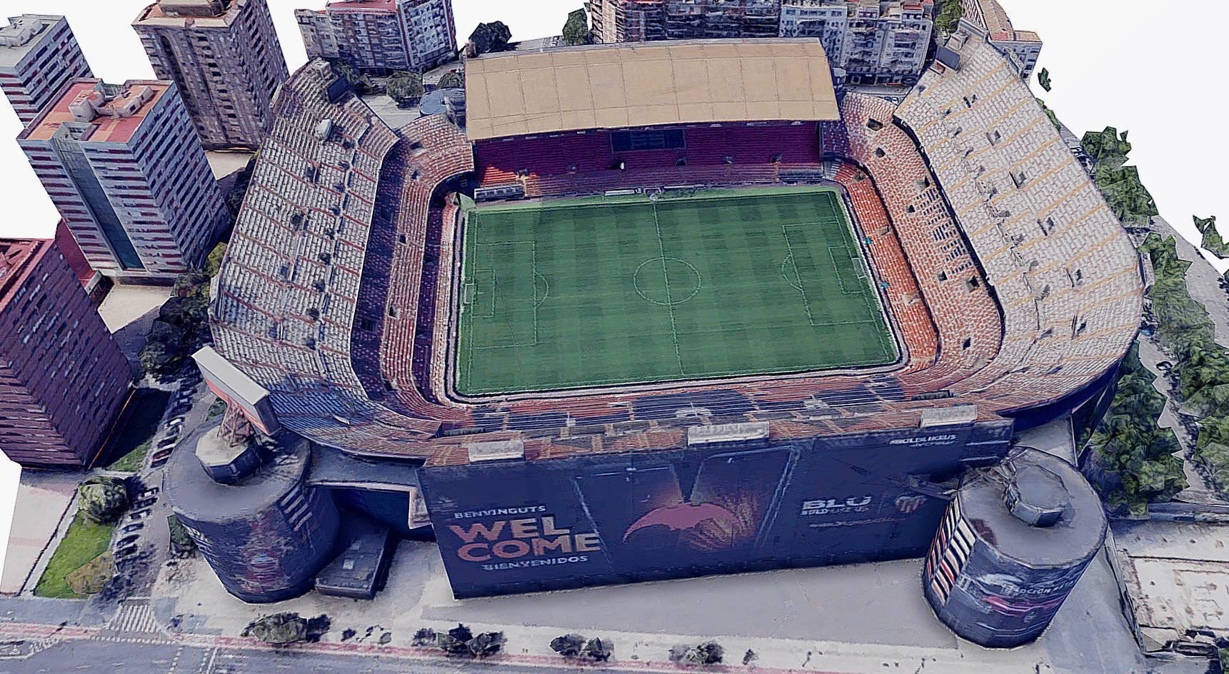 Mestalla stadium - Valencia c f Low-poly 3D model_1