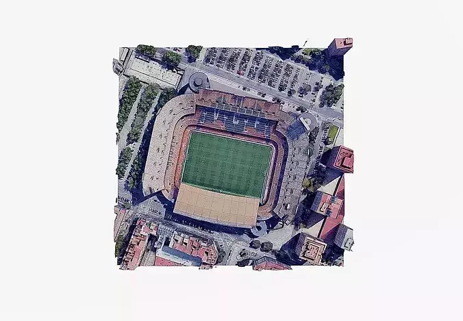 Mestalla stadium - Valencia c f Low-poly 3D model 7