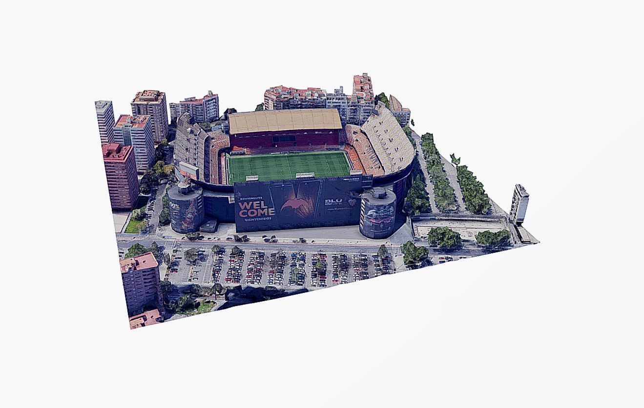 Mestalla stadium - Valencia c f Low-poly 3D model_5